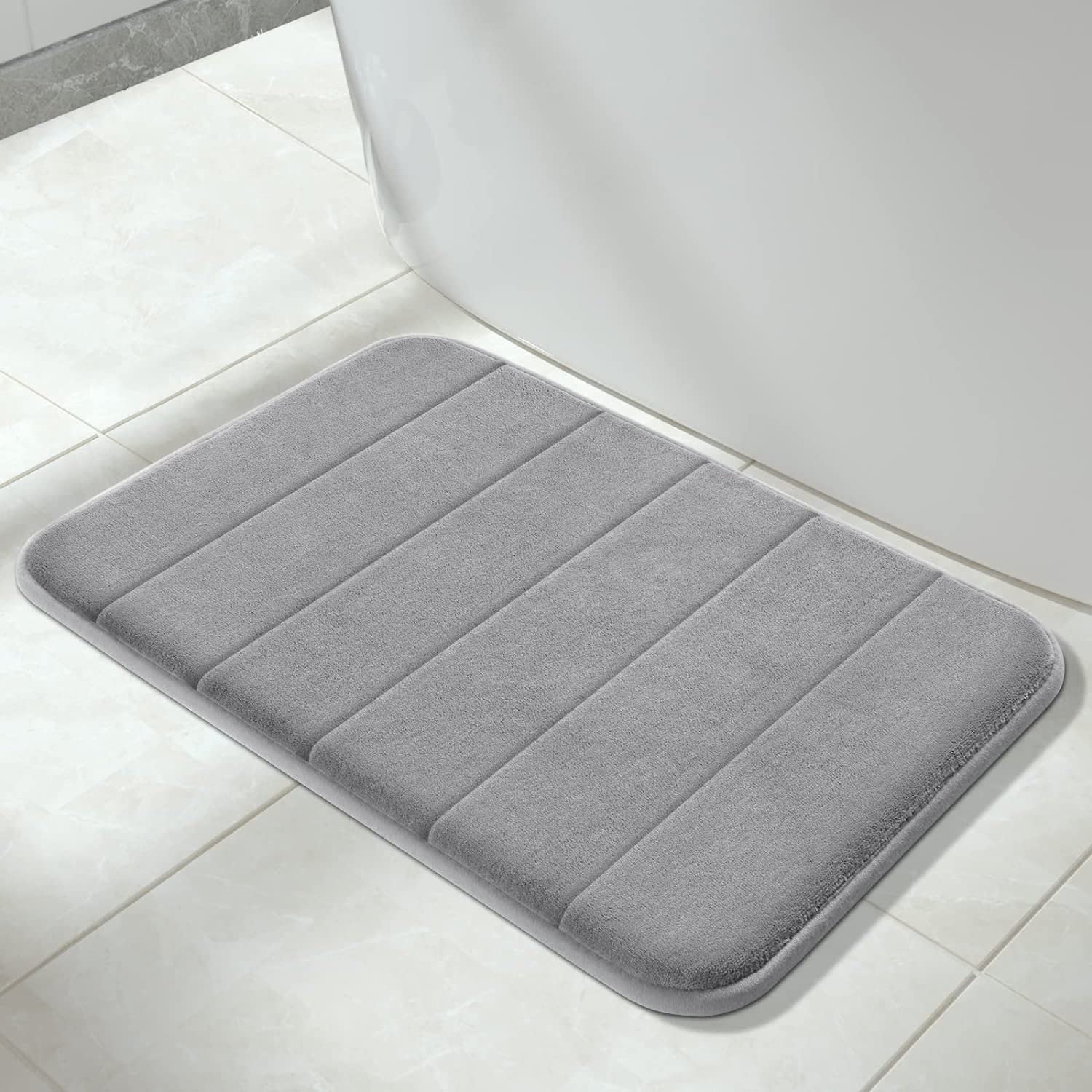 Home Brilliant Memory Foam Soft Bath Mats Non Slip Absorbent Bathroom Rugs Rubber Back Runner Mat for Kitchen Bathroom Floors 17