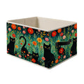 FRZSDVHNM Floral Black Cat Storage Basket Bin for Clothes Books