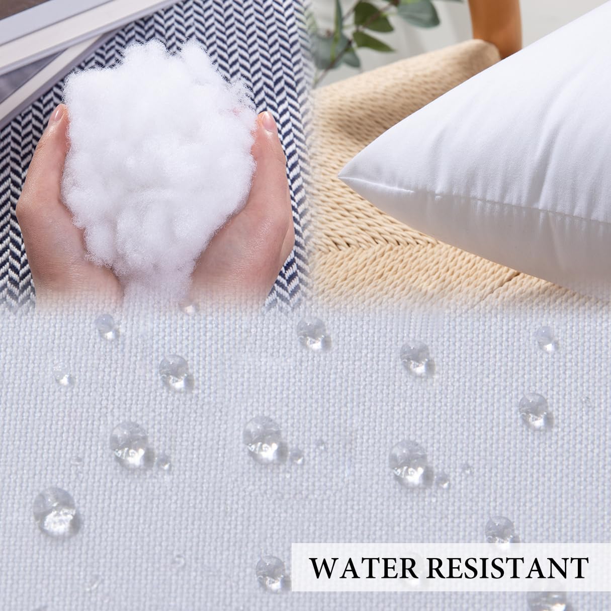 Miulee Pack Of 4 12X18 Outdoor Pillow Inserts, Water-Resistant Throw Pillow Inserts Decorative Premium Rectangle Pillow Stuffer Sham For Porch Swing Couch Sofa Cushion Patio Furniture