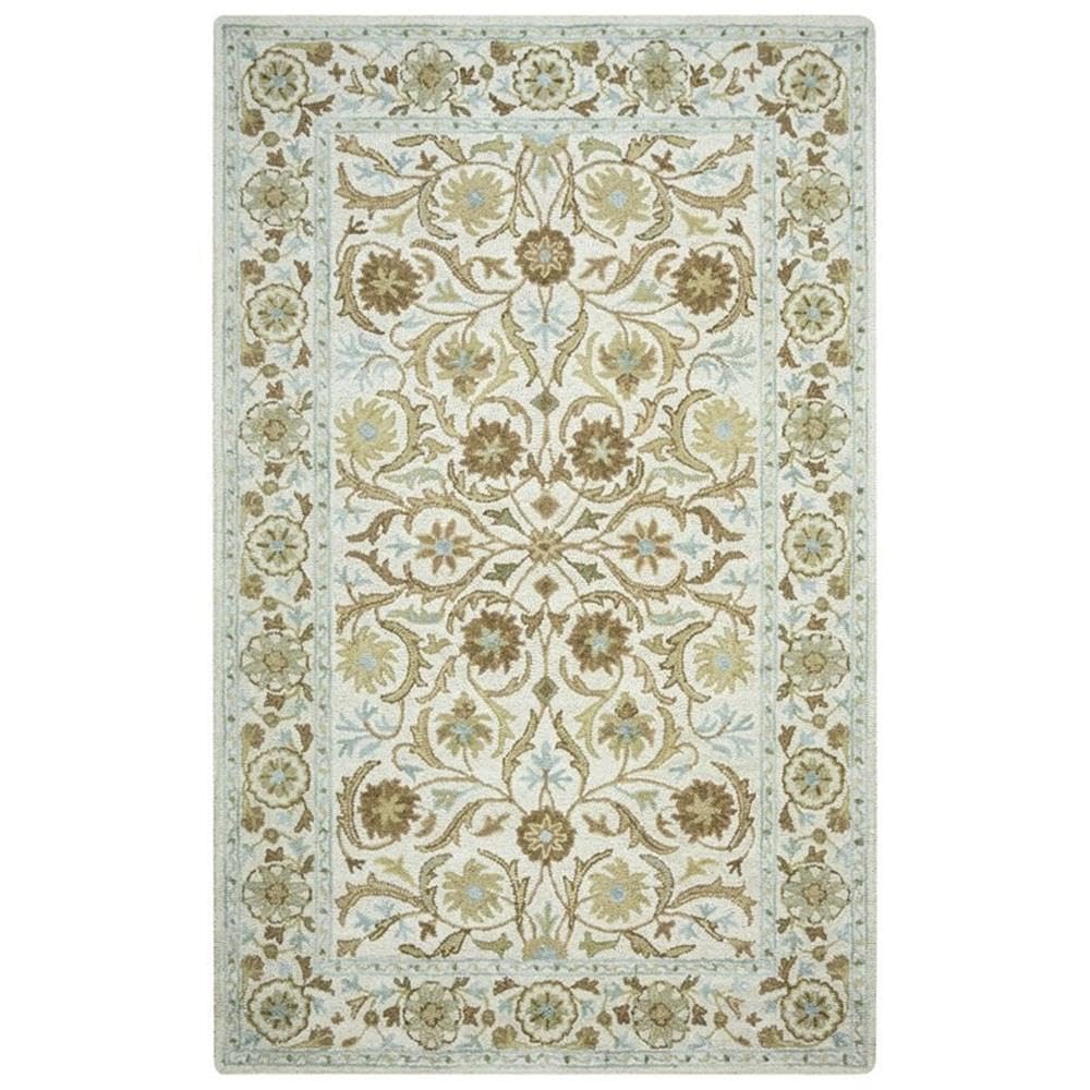 Rizzy Home Alora Decor Crypt 3' X 5' Border Blue/Ivory Hand-Tufted Area Rug