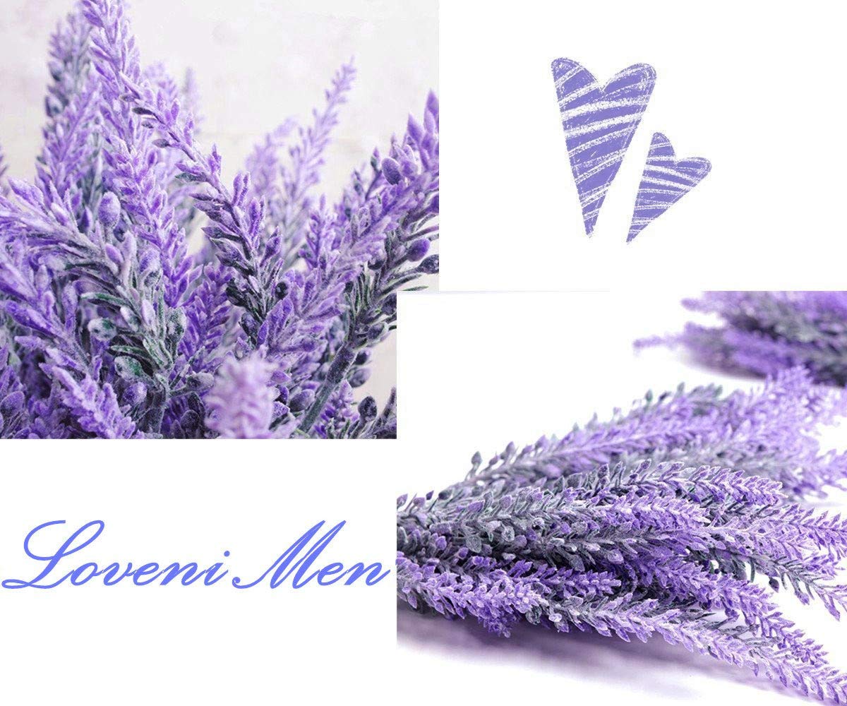 Lovenimen Artificial Lavender Flowers Bouquet In Purple, Fake Plant For Home Decor, Wedding, Garden, Office, Patio Decoration, P