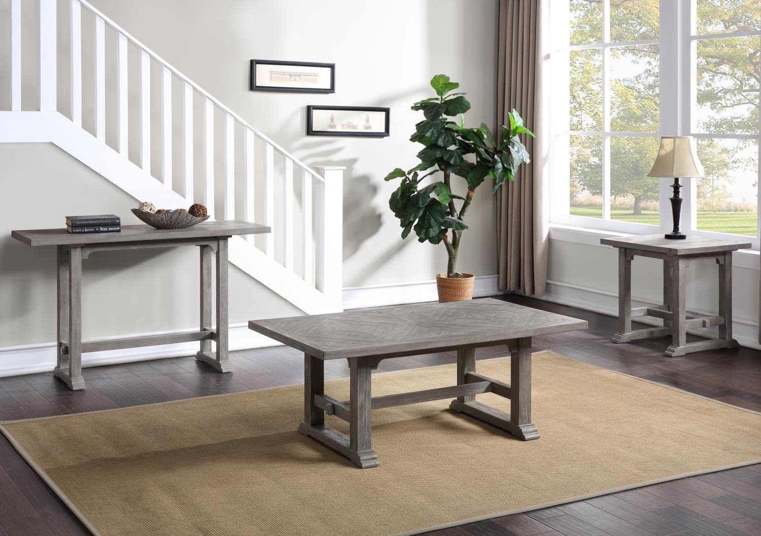 Steve Silver Whitford Sofa Table with Dove Gray Finish WH100S