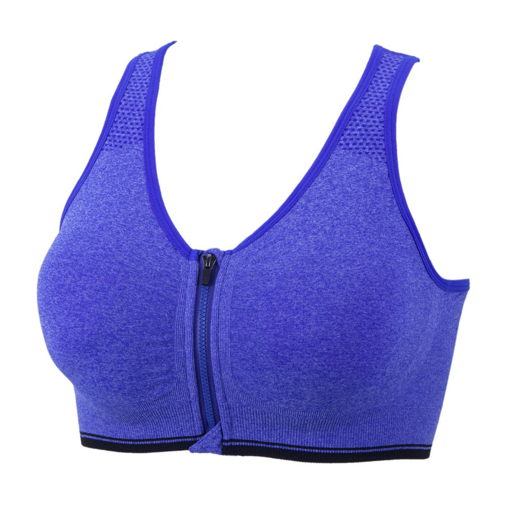 Yeyele Women Zip Front And Removable Pads Tank Top Racerback Sports Bra