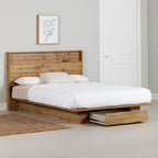 South Shore Cavalleri Platform Bed and Headboard Set, Full/Queen, Nordik Oak