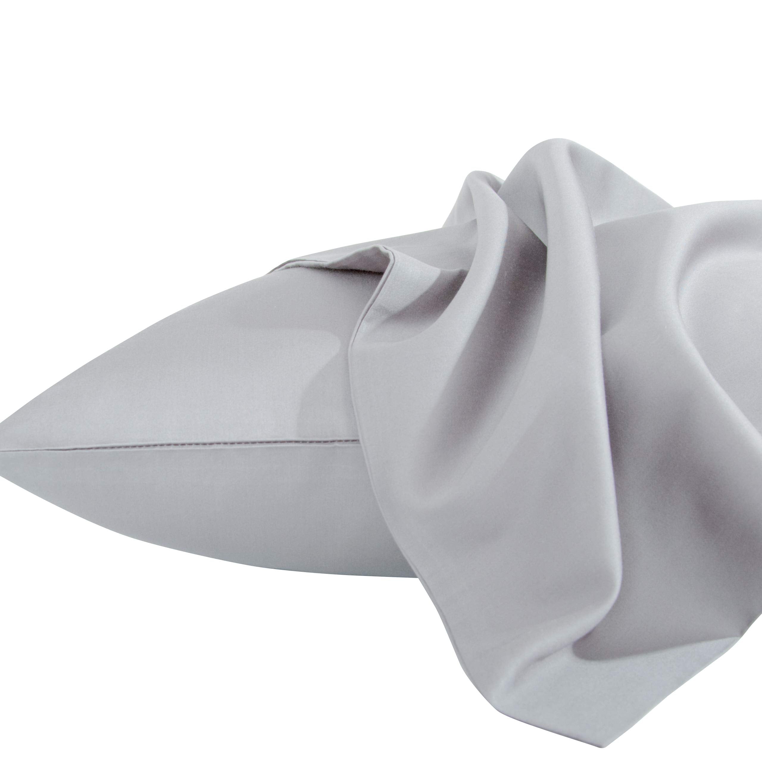 Ntbay 500 Thread Count 100% Egyptian Cotton King Pillowcases, Super Soft And Breathable Envelope Closure Pillow Cases, 20X36 Inches, Light Grey