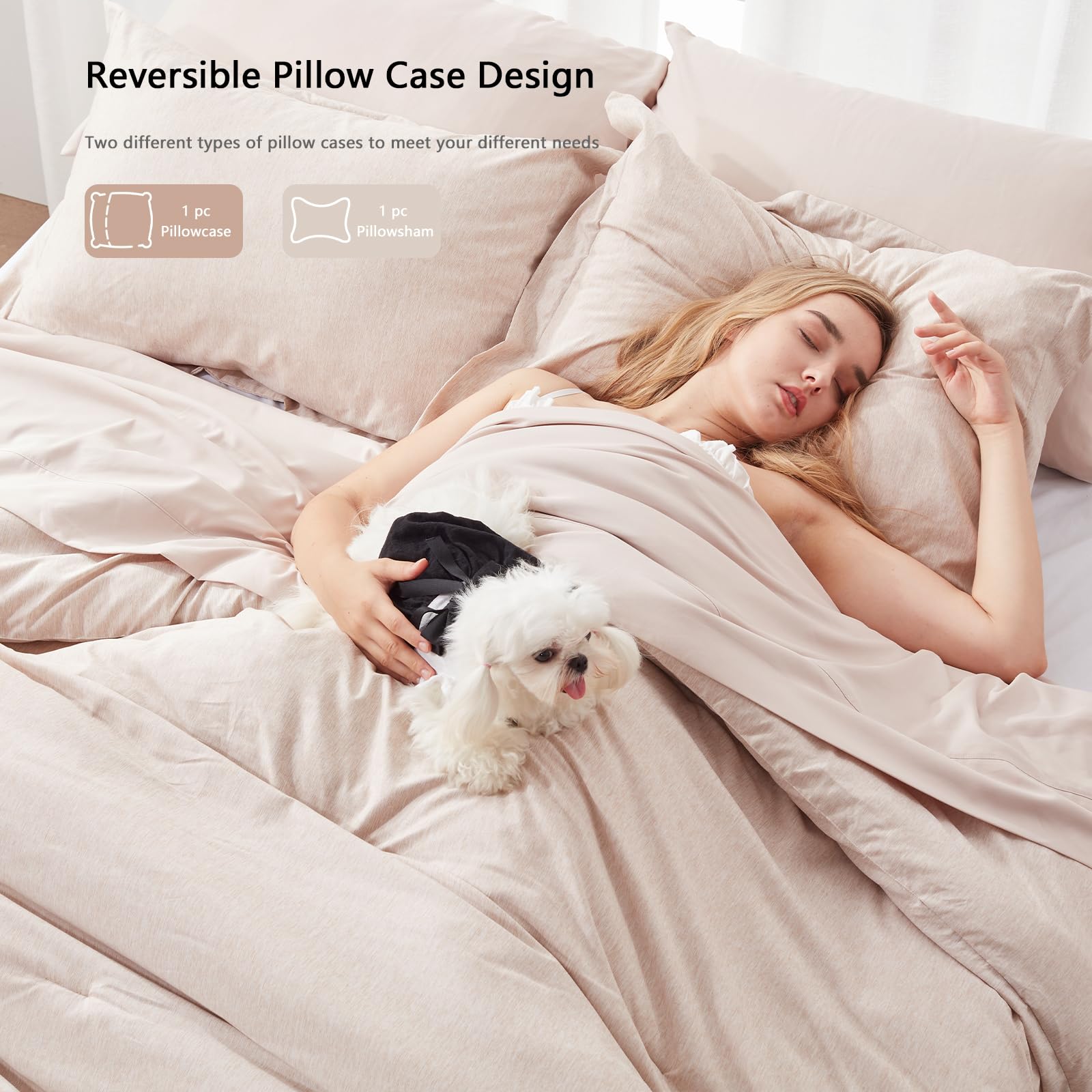 Unilibra Bed In A Bag Twin Size 5 Pieces - Taupe Twin Comforter Set Soft For All Seasons - Cationic Dyeing Bedding Comforter Sets With Comforter, Flat Sheet, Fitted Sheet, Pillowcases & Shams