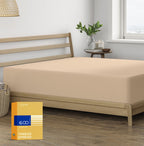 Thread Spread Twin Xl Fitted Sheet Only - 100% Egyptian Cotton 600 Thread Count 16' Deep Pocket Fitted Sheet Twin Xl, Soft Cooling Sateen Weave Bottom Sheet, Fits College Dorm Mattress, Teens - Taupe