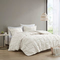 Ink+Ivy Masie Cotton Comforter Set-Modern Casual Elastic Embroidery Design All Season Down Alternative Cozy Bedding With Matchin