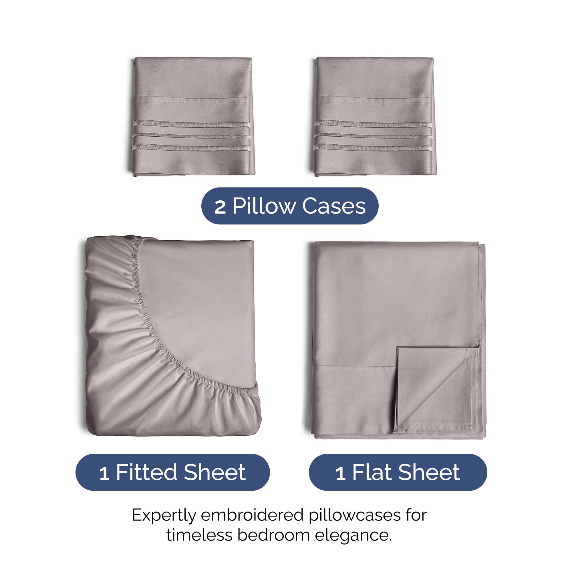 Full Size 4 Piece Sheet Set - Extra Soft, Breathable & Cooling Sheets - Hotel Luxury Durable Bed Sheets For Women & Men - Deep Pockets, Easy-Fit & Wrinkle-Free Sheets - Thistle Purple Oeko-Tex Sheets