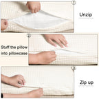 Phf Ultra Soft Waffle Weave Body Pillowcase 20' X 54', No Insert, Breathable & Skin-Friendly Body Pillow Sham With Zipper, Decorative Waffle Weave Body Pillow Cover, Coconut White