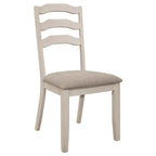 Coaster Home Furnishings Ronnie Ladder Back Padded Seat Dining Side Chair Khaki And Rustic Cream (Set Of 2)