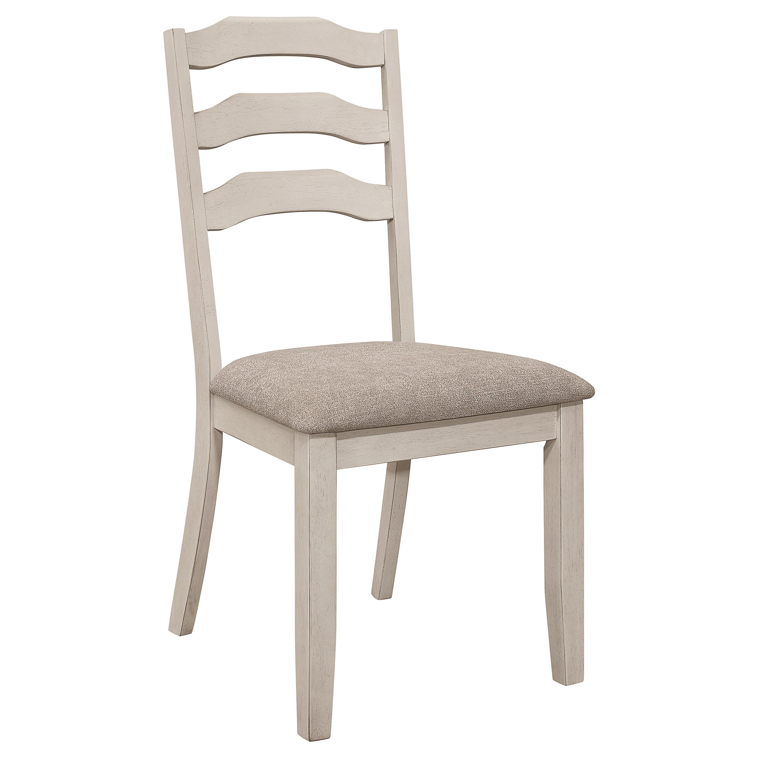 Coaster Home Furnishings Ronnie Ladder Back Padded Seat Dining Side Chair Khaki And Rustic Cream (Set Of 2)