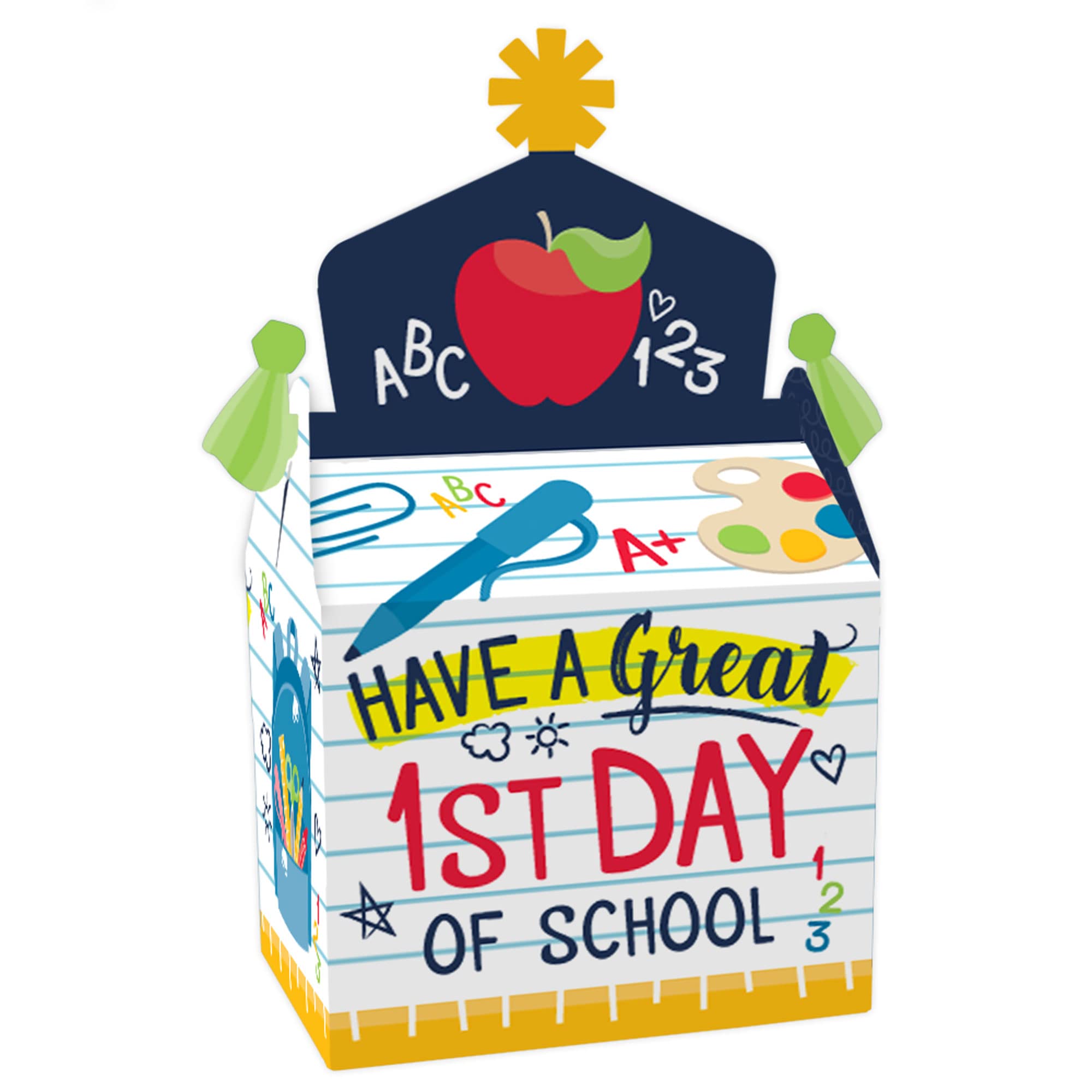 Big Dot of Happiness First Day of School - Treat Box Party Favors - Back to School Classroom Decorations Goodie Gable Boxes - Se