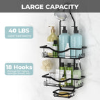 Shower Caddy Hanging Adjustable Shower Caddy, Rustproof Extended Length Shower Caddy Over Shower Head With Hooks Soap Holder, La