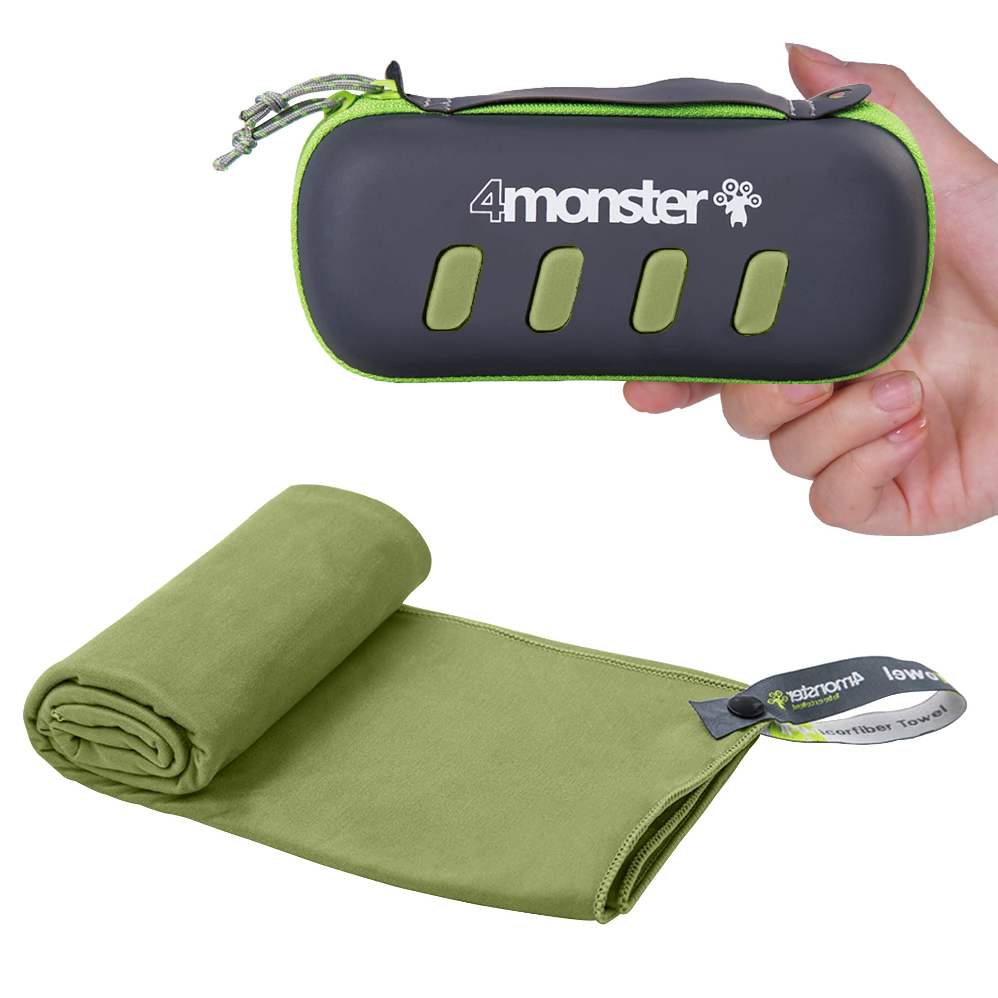4Monster Microfiber Towel, Travel Towel, Camping Towel,Medium Size 24 x 48, Fast Drying, Soft Light Weight,Suitable for Gym, Bea