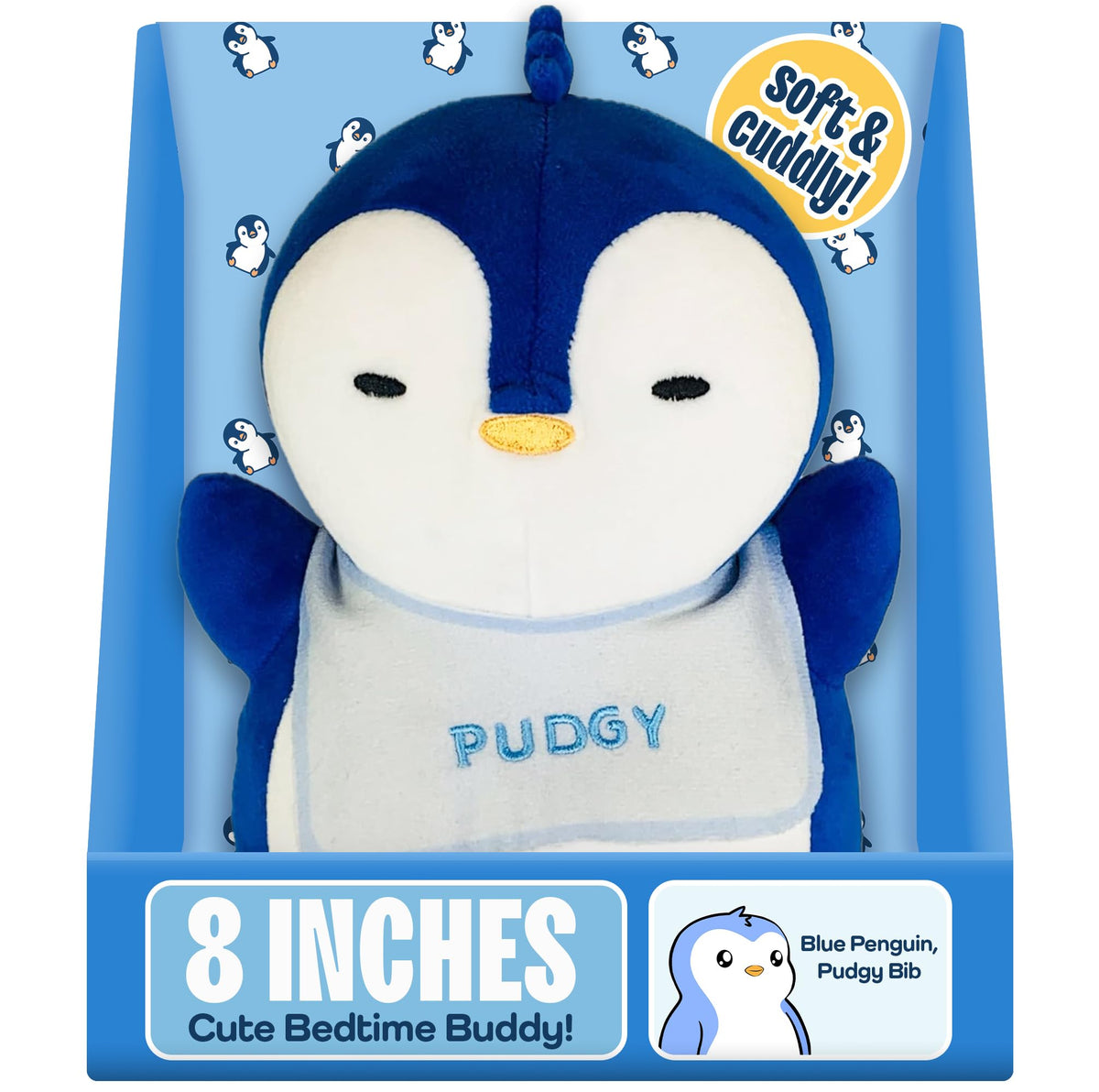 Pudgy Pillows - 8 Inch Penguin Pillow Plush Animal Toy - Stuffed Plushy For Kids - Cute Plushie,Animal Pillow For Bedtime Cuddle