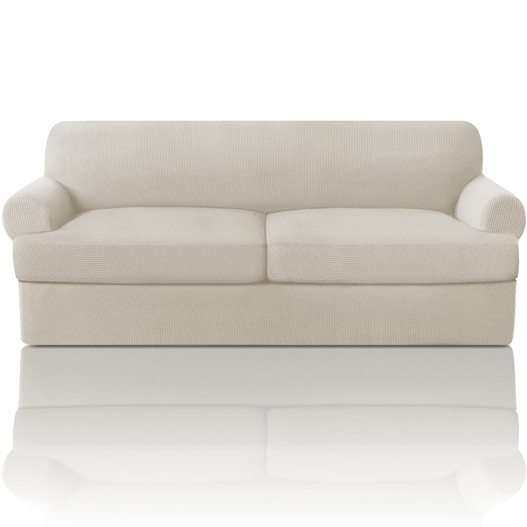 Princedeco T Cushion Sofa Slipcover 3 Pieces Sofa Covers For T Cushion Sofa Soft Couch Cover Sofa Slip Covers Furniture Covers With 2 Individual T Cushion Shape Seat Covers Washable, Island Fossi
