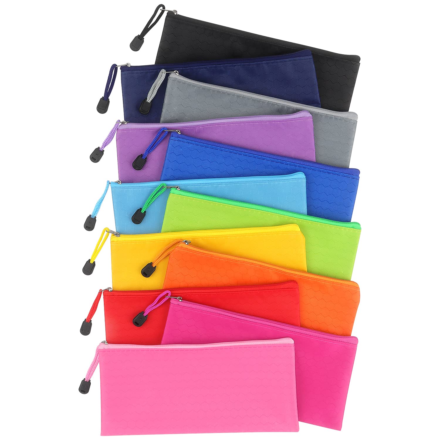 Tamaki 12 Pack Zipper Pencil Pouch Pencil Bags, Zipper Pencil Pouches Bulk, Waterproof Pencil Case, For Organizing Storage Offic