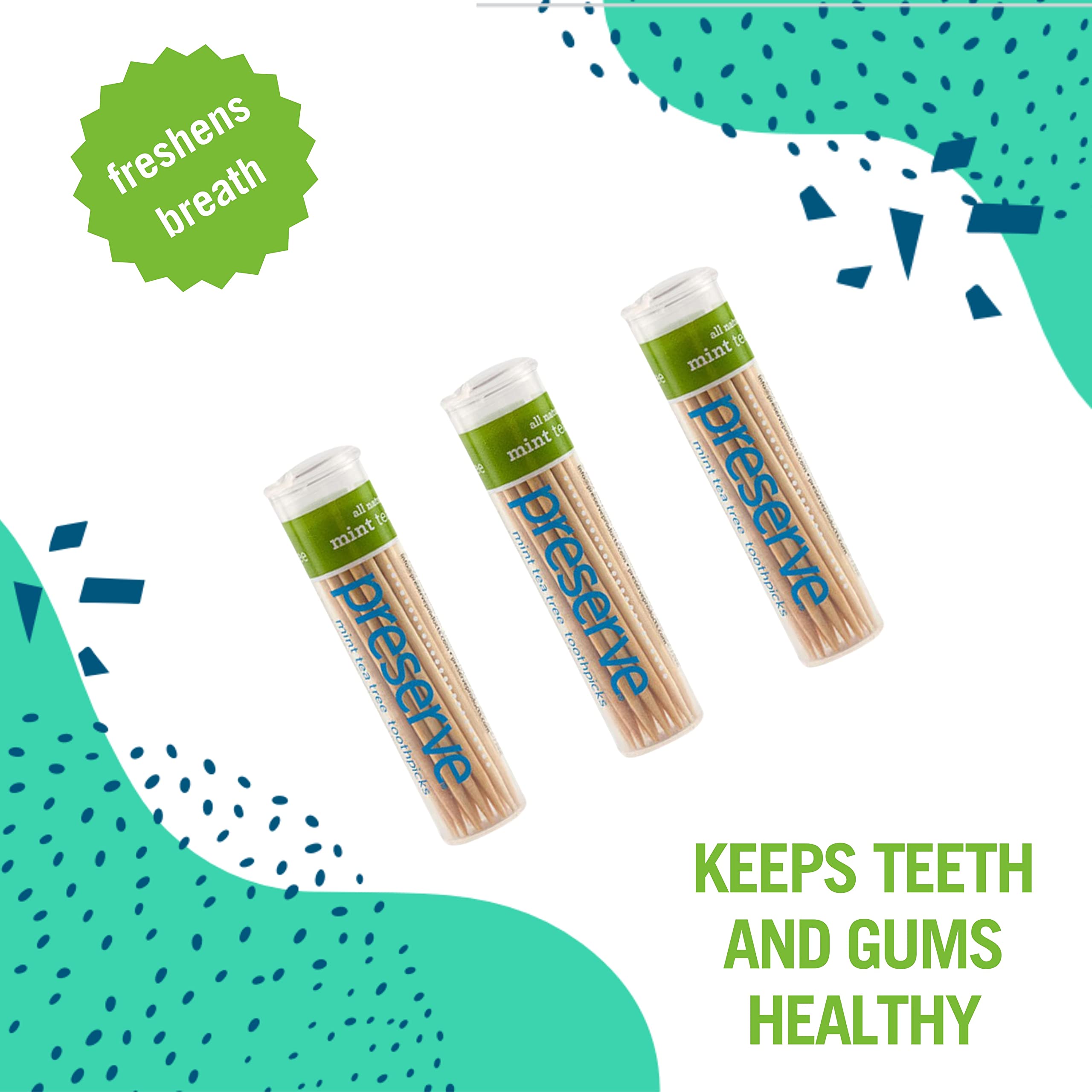 Preserve Toothpicks, Mint Tea Tree, 24 Canisters