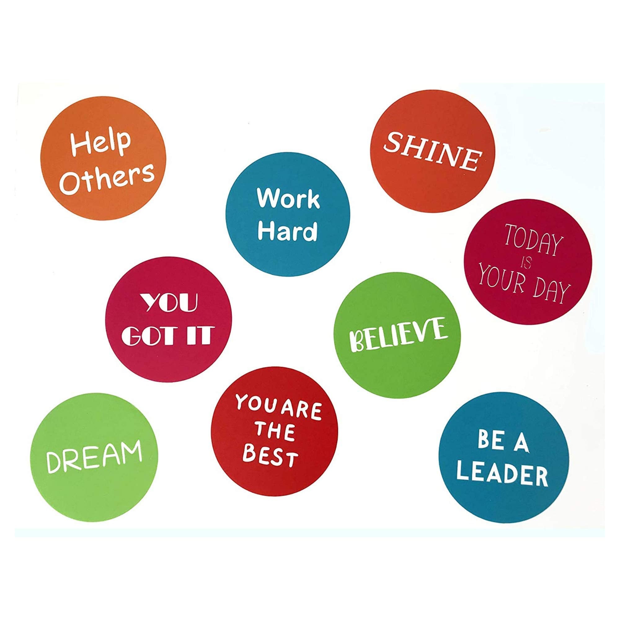 Midlee Motivational Floor Hallway Circle Decals - Set Of 9