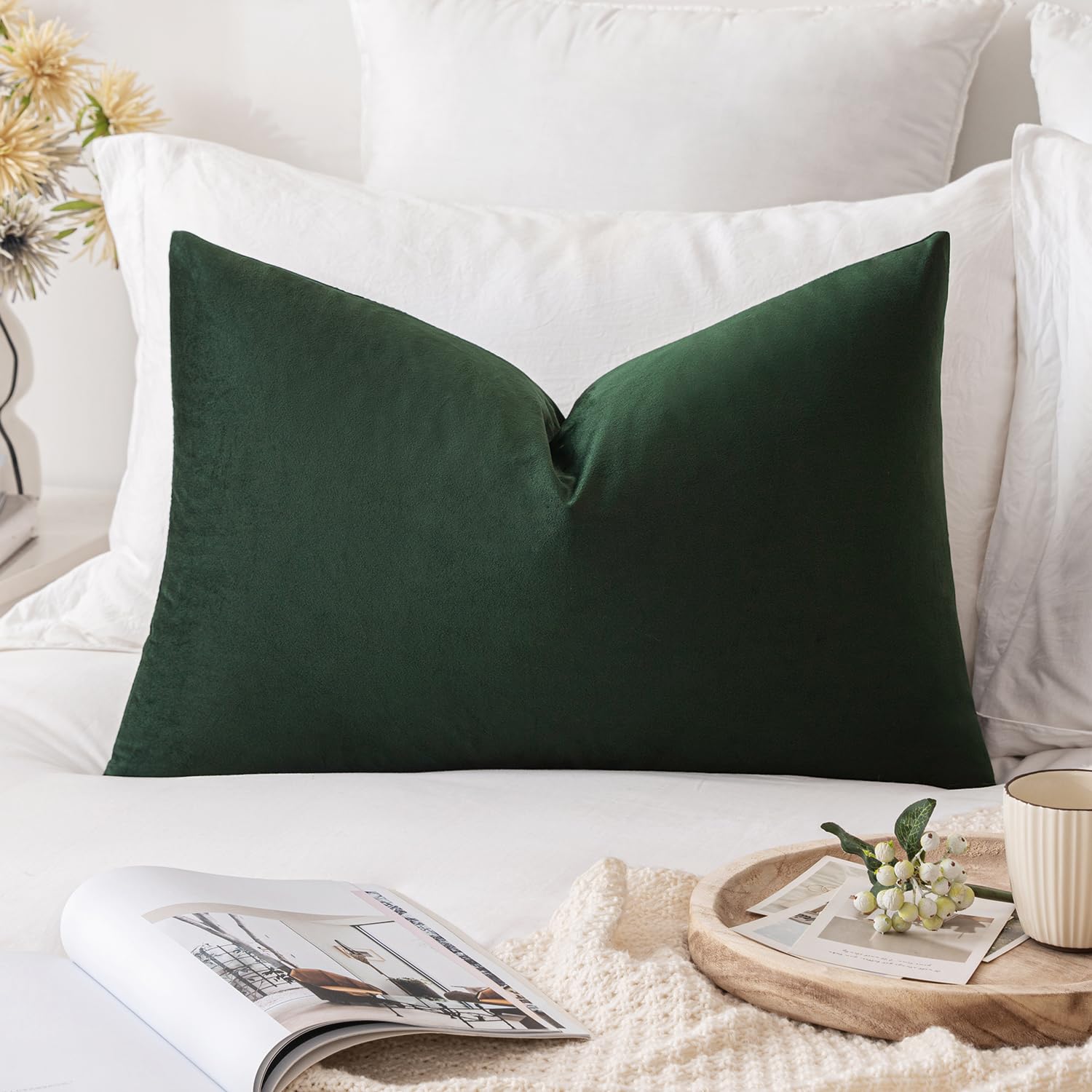 Miulee Velvet Soft Soild Decorative Square Throw Pillow Cover Cushion Case For Couch Sofa Bedroom Car 12 X 24 Inch 30 X 60 Cm Ar
