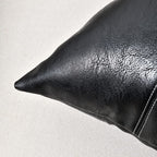 Fancy Homi 2 Packs Black Long Lumbar Faux Leather Decorative Throw Pillow Covers 12X24 Inch For Living Room Couch Bed Sofa, Boho