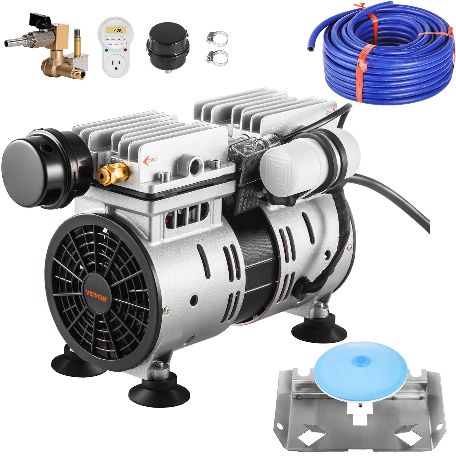 Vevor Pond Aerator, 550W Power 5.2Cfm For Up To 1 Acre 50' Lake Includes 3/4 Hp 100' Weighted Tubing, Air Compressor For Deep Wa