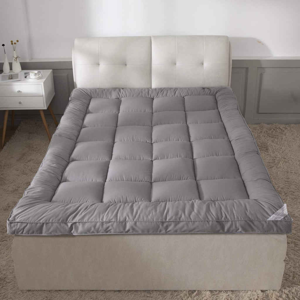 Soft & Cooling Pillow Top Mattress Topper California King With Breathable 300Tc Cotton Cover, Extra Thick Plush Bed Topper For B