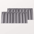 Mrs.Naturall Gray Window Valances for Small Basement Windows Rod Pocket 2 Pack Blackout Short Curtain Valances for Kitchen Bathr