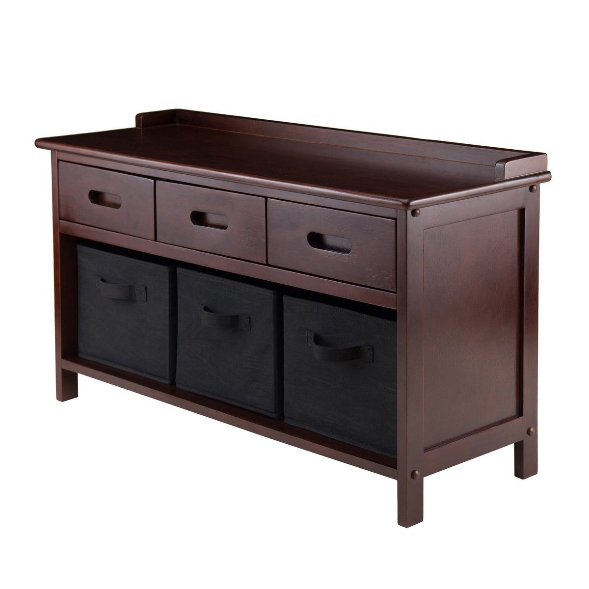 Ergode Adriana Storage Bench | Comfortable Seating | Ample Storage Space | Walnut Finish | 3 Drawers (94602-VV)