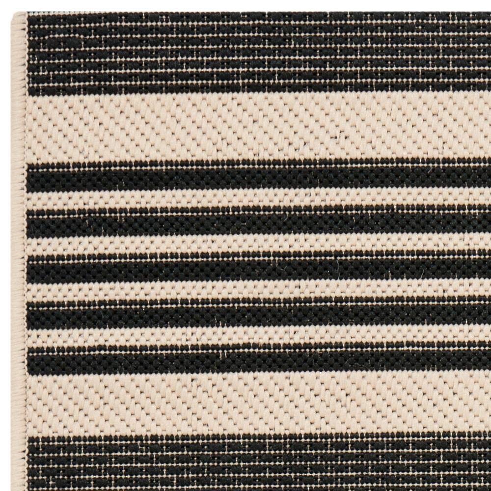 Safavieh Courtyard Collection 2' X 3'7' Black/Bone Cy6062 Stripe Indoor/ Outdoor Patio Backyard Mudroom Accent Rug
