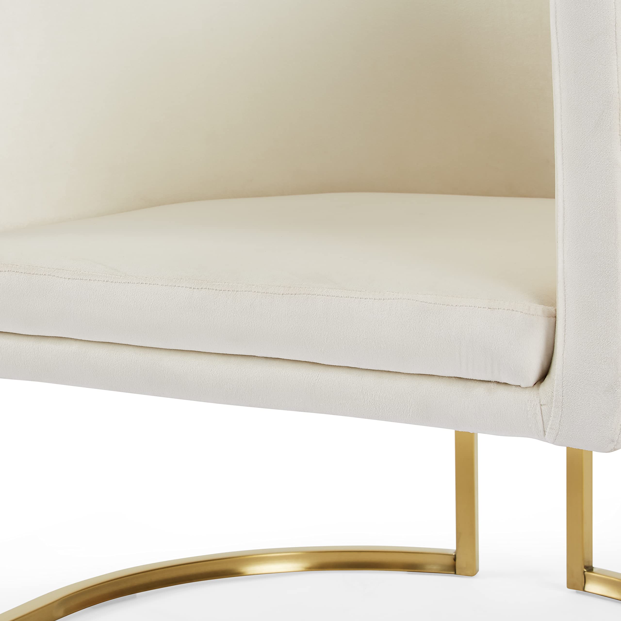 Crosley Furniture Willow Velvet Accent Chair, Creme and Gold
