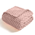 Vessia Flannel Fleece Twin Size Blanket(60X80 Inch), 3D Jacquard Pink Fuzzy And Warm Blanket For Couch,Sofa,Bed,Chair, 300Gsm Su