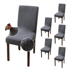 Genina Chair Covers For Dining Room Chair Covers Dining Chair Slipcovers Stretch Kitchen Parsons Chair Covers (Dark Gray, 6 Pcs)