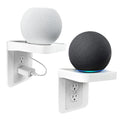 White Wall Outlet Shelf with Cord Storage - Standard Vertical Duplex Organizer for Bathroom Decor, Smart Home, Power Tools, Toot