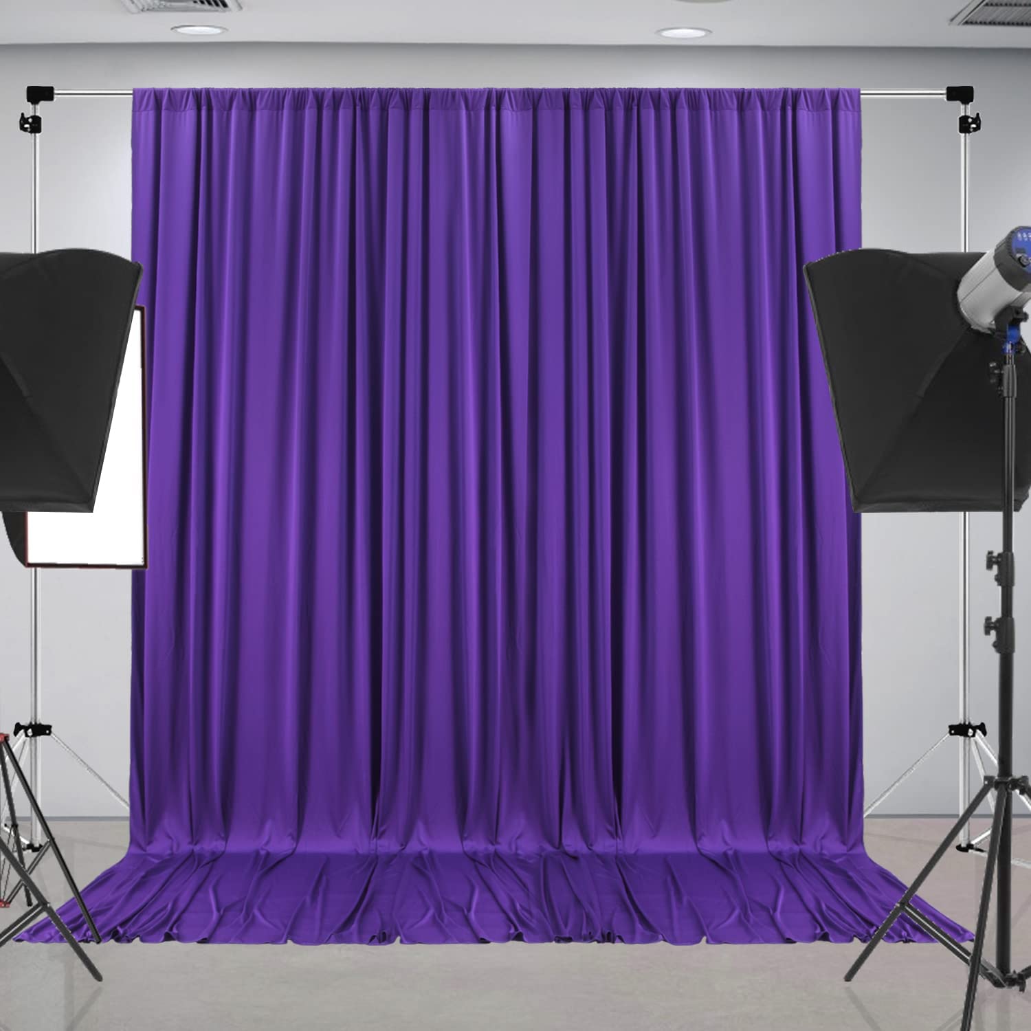 10 Ft X 10 Ft Wrinkle Free Dark Purple Backdrop Curtain Panels, Polyester Photography Backdrop Drapes, Wedding Party Home Decora