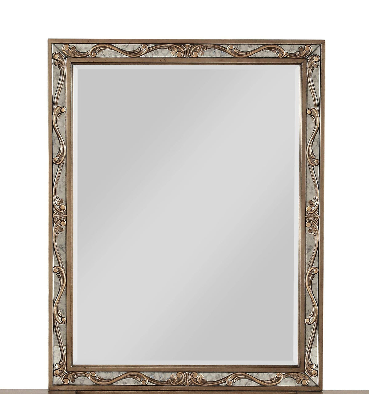 HomeRoots Decor 2-inch X 30-inch X 38-inch Antique Gold Wood Vanity Mirror