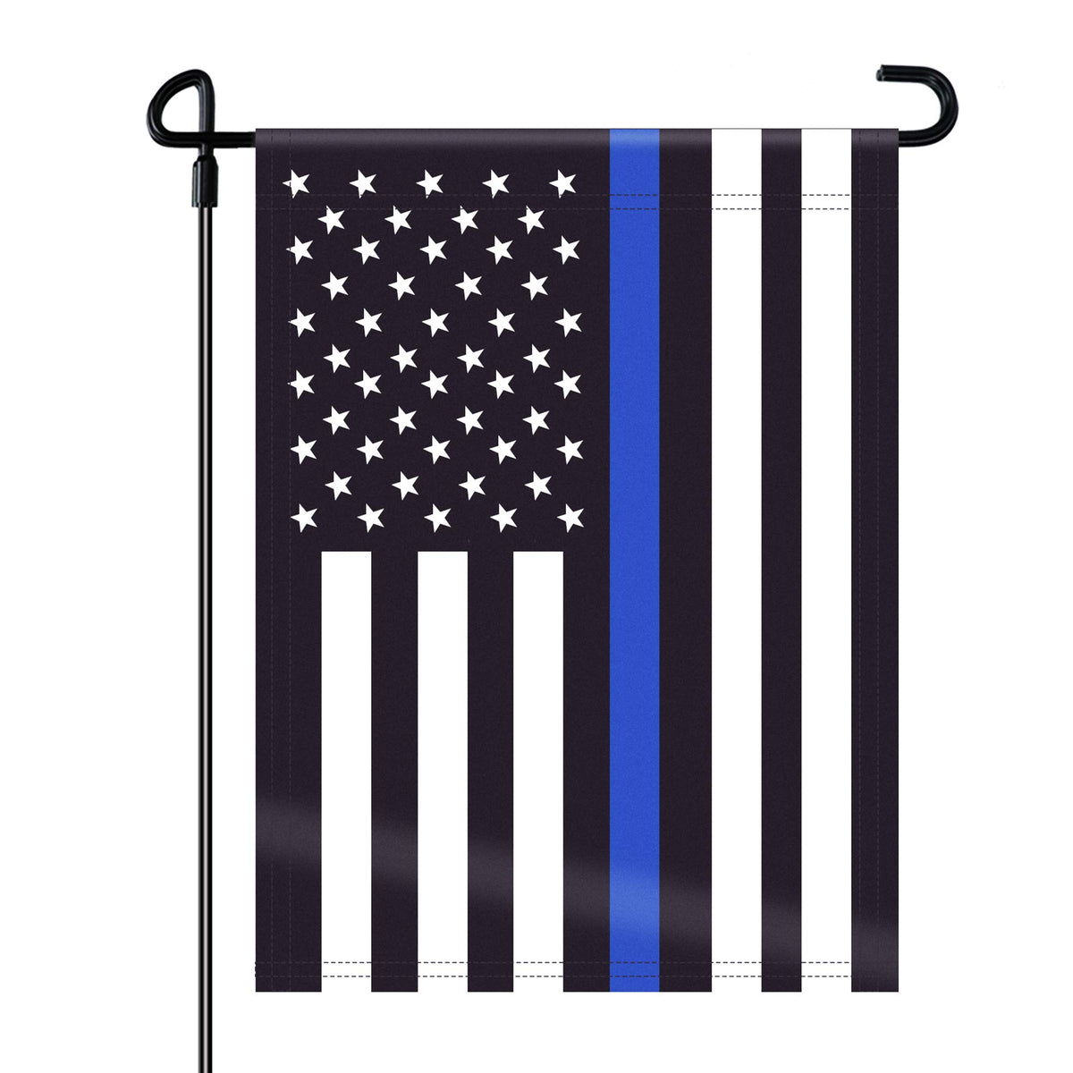 Hoosun Double Sided Thin Blue Line American Police Garden Flag, Usa United States Decorative Garden Flags - Weather Resistant &