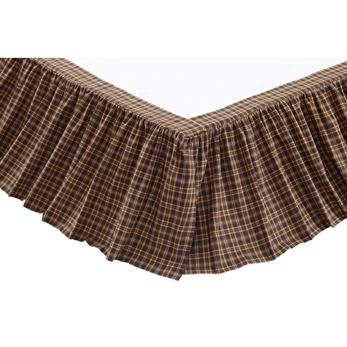 Vhc Brands Prescott Bedroom Decor, King Bed Skirt, Brown, 78X80X16