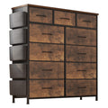 LIVEHOM Dresser for Bedroom with 11 Drawer, Dressers & Chests of Drawers with Side Pockets, Hooks, Fabric Storage Drawer, Steel 