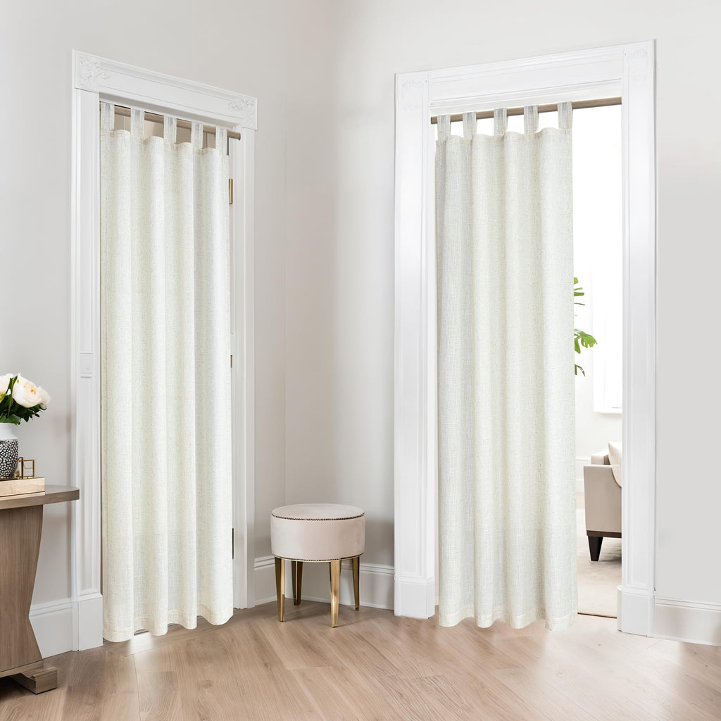 Koufall Door Curtain For Doorways,Tab Top Privacy Boho Sheer Linen Doorway Curtains,78 Inch Long,Cream