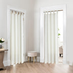 Koufall Door Curtain For Doorways,Tab Top Privacy Boho Sheer Linen Doorway Curtains,78 Inch Long,Cream