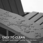 Lue Bona Poly Lumber Adirondack Chairs Set Of 8, Dark Gray Adirondack Chairs With Cup Holder, 350Lbs Modern Adirondack Chair Weather Resistant, Plastic Patio Adirondack Chair For Fire Pit, Backyard