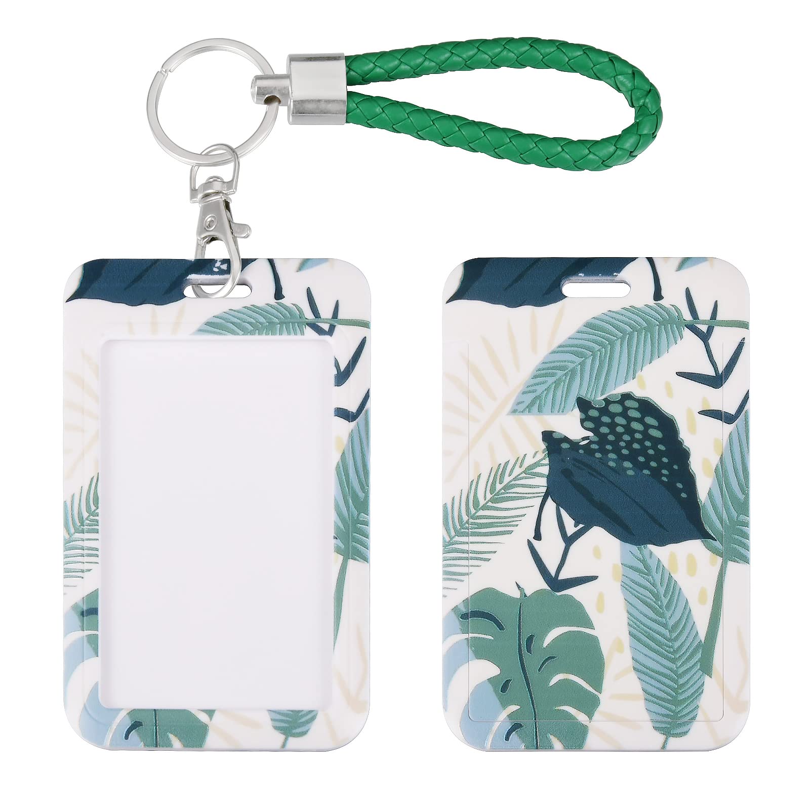 Shiningeyes Id Card Badge Holder Key Chain With Metal Keyring, Plastic Slide Open With Id Window For Women Men Girls Students,Gr