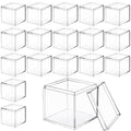 CHENGU 18 Pack Acrylic Boxes Clear Acrylic Cube Small Square Storage Box Acrylic Box with Lid Acrylic Display Box Small Containe