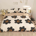 Karever Black And White Comforter Set Black Floral Bedding King Comforter Set Hand-Drawn Flowers Cotton Women Modern Elegant Chi
