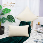 Brawarm Ivory White Leather Throw Pillows 18 X 18 Inches, Snake Leather Pillow Covers Pack Of 2, Faux Leather Decorative Pillow