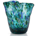 Blown Glass vase, Wide Mouth Petal vase, Modern Glass Art vase, Living Room Decoration vase for Living Room, Kitchen, Wedding, D
