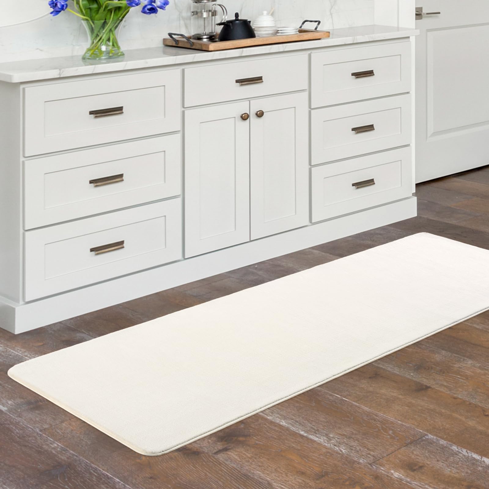 Softlife Washable Runner Rug For Bedroom Living Room Rug, 2X6 Creamy White Soft Fluffy Hallway Runner Rug, Non-Slip Indoor Carpe