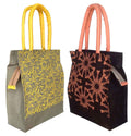Foonty Daily Use Women Jute Lunch Bags(Combo Of 2,Multicolour,Fab11), 11 Liter